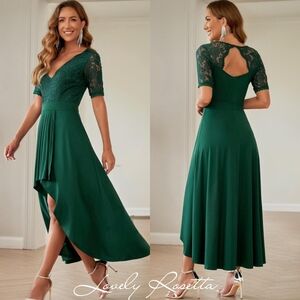 Green Lace Evening Dress